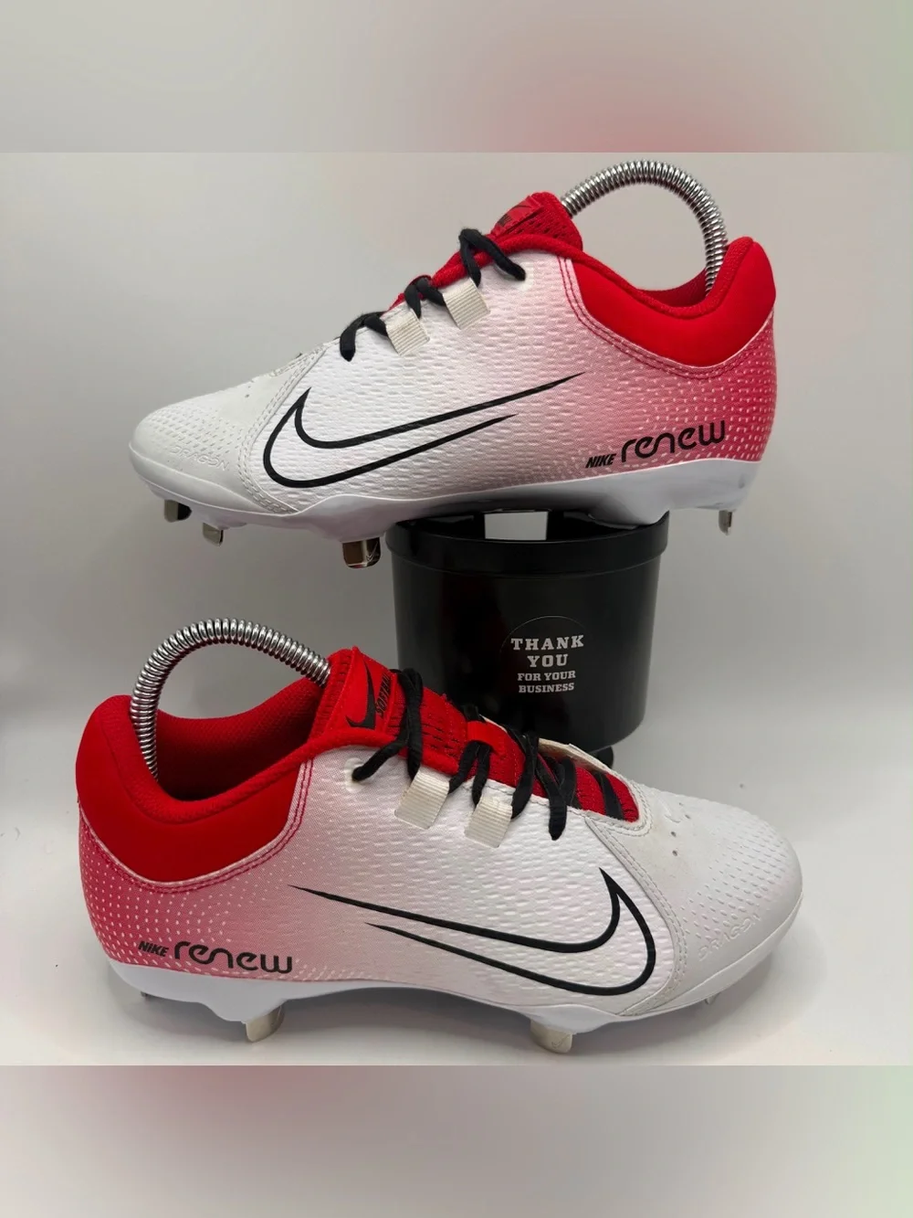 Nike Hyperdiamond 4 Elite Women’s Size 7 Softball Metal Cleats Red White